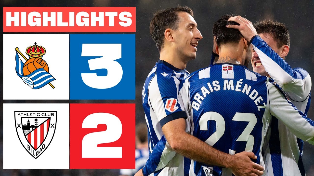 #ไฮไลท์ฟุตบอล [ เรอัล โซเซียดาด 3 - 2 แอธเลติก บิลเบา ] ลาลีก้า สเปน 2025/2.11.68